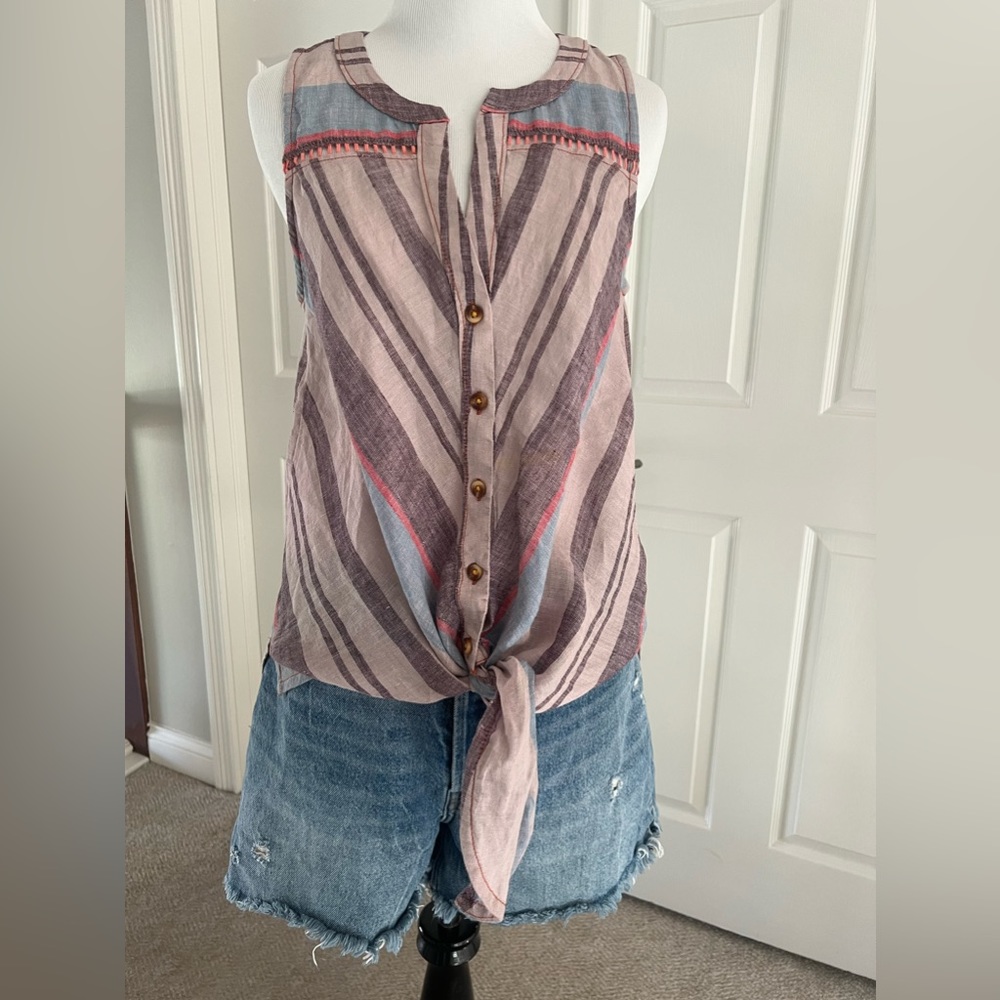 Maeve by Anthropologie Linen Button-Down Shirt - Size 4 - NWT